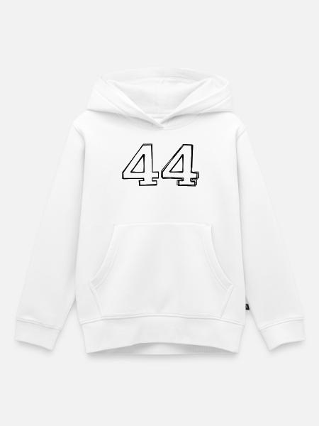 Zahl 44 handgezeichnet - Kinder Premium Organic Hoodie - Weiß