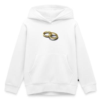 anneaux de mariage - Sweat Premium à capuche enfant bio - blanc - Devant - AI Model Kid Female (0cm)