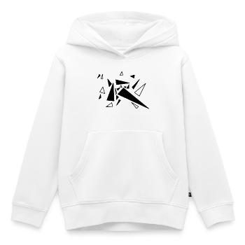 triangle - Sweat Premium à capuche enfant bio - blanc - Devant - AI Model Kid Female (0cm)