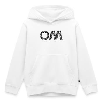 Om - Sweat Premium à capuche enfant bio - blanc - Devant - AI Model Kid Female (0cm)
