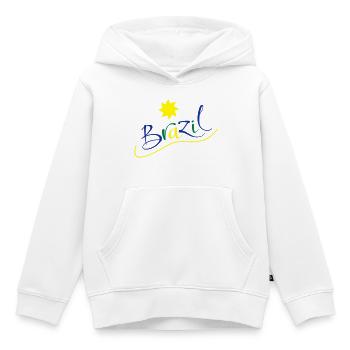 brasilien - Kinder Premium Organic Hoodie - Weiß - Vorne - AI Model Kid Female (0cm)