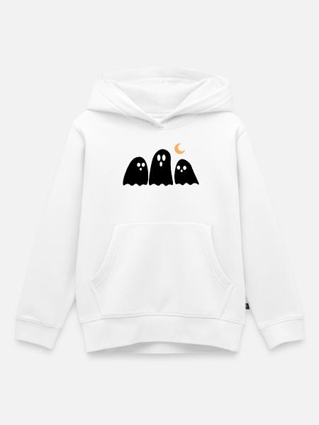 Halloween Geister Schwarz - Kinder Premium Organic Hoodie - Weiß