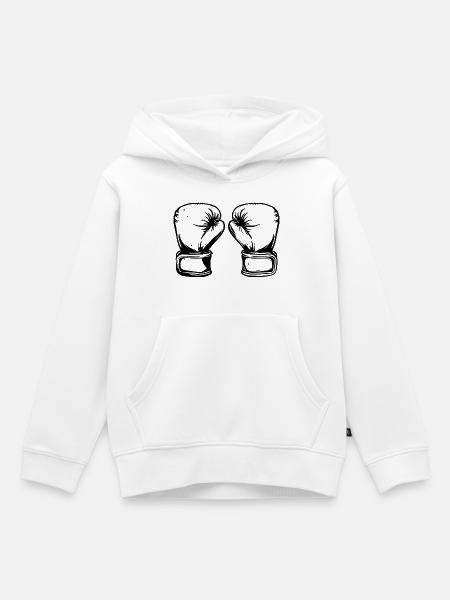 Boxhandschuhe Zeichnung - Kinder Premium Organic Hoodie - Weiß