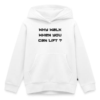 Pas d’excuses - Sweat Premium à capuche enfant bio - blanc - Devant - AI Model Kid Female (0cm)