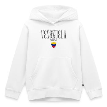 Originaire du Venezuela, né au Venezuela - Sweat Premium à capuche enfant bio - blanc - Devant - AI Model Kid Female (0cm)