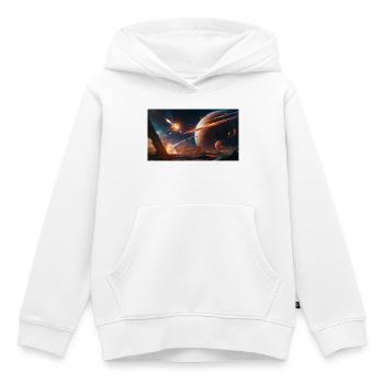 Bataille dans la mer d’étoiles Effondrement planétaire - Sweat Premium à capuche enfant bio - blanc - Devant - AI Model Kid Female (0cm)