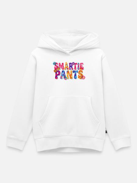 Smartie Pants: Bunte Blüten-Psychedelik - Kinder Premium Organic Hoodie - Weiß