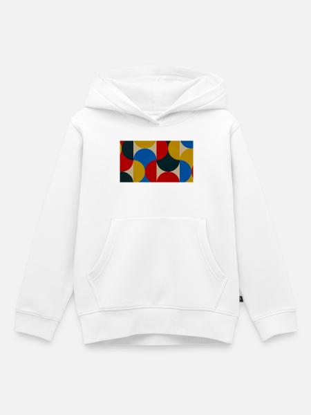 Bunte Kreisblöcke - Kinder Premium Organic Hoodie - Weiß