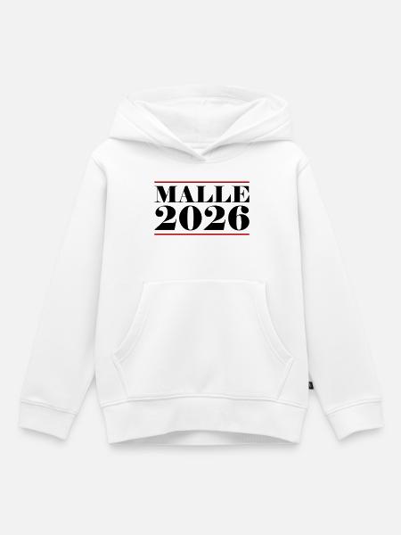 Malle 2026 - Kinder Premium Organic Hoodie - Weiß