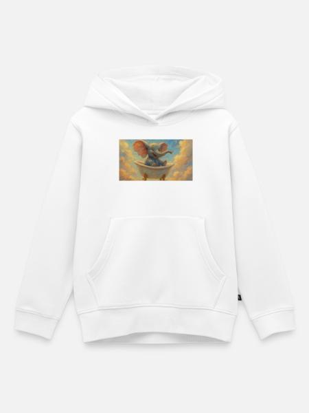 Elefantenbad im Himmel - Kinder Premium Organic Hoodie - Weiß