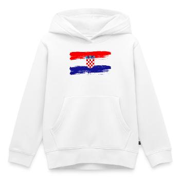 Croatian Flag Football Fan Sports Heritage - Kinder Premium Organic Hoodie - Weiß - Vorne - AI Model Kid Female (0cm)