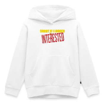 sorry - Kids Premium Organic Hoodie - white - Front - AI Model Kid Female (0cm)