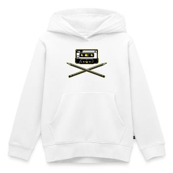 Kassette und Bleistifte - Kinder Premium Organic Hoodie - Weiß - Vorne - AI Model Kid Female (0cm)