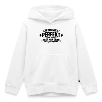 Ich bin nicht Perfekt - Kinder Premium Organic Hoodie - Weiß - Vorne - AI Model Kid Female (0cm)
