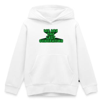 we are the last generation - Kids Premium Organic Hoodie - white - Front - AI Model Kid Female (0cm)
