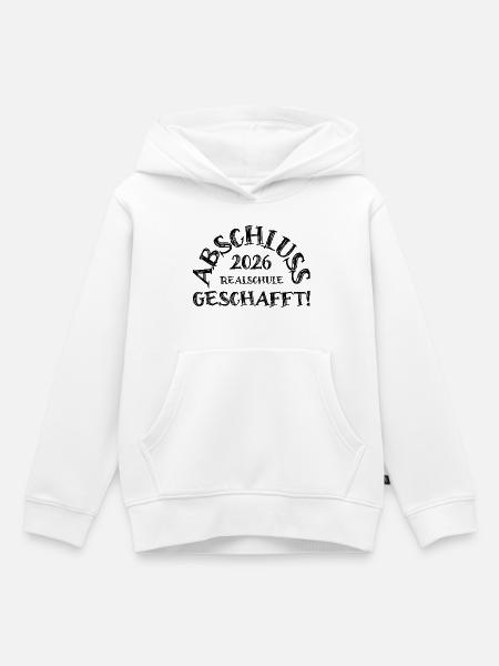 Abschluss 2026 Realschule geschafft! - Kinder Premium Organic Hoodie - Weiß