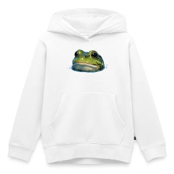 Éclat d’eau de tête de grenouille - Sweat Premium à capuche enfant bio - blanc - Devant - AI Model Kid Female (0cm)