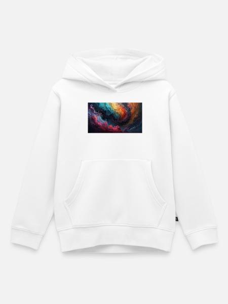 Farbwirbel Nebelmeer - Kinder Premium Organic Hoodie - Weiß