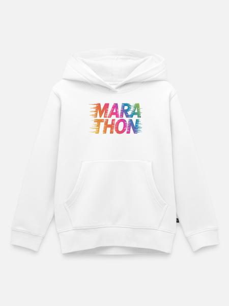 Marathon Gradient Sprintfarben - Kinder Premium Organic Hoodie - Weiß