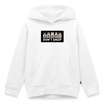 Adopt Don’t Shop – Tiere auf Würfeln, Tierheim - Kinder Premium Organic Hoodie - Weiß - Vorne - AI Model Kid Female (0cm)