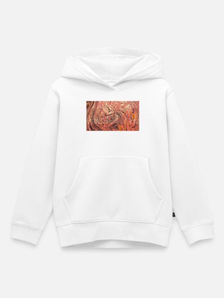 Rosenrote Wirbelkunst - Kinder Premium Organic Hoodie - Weiß