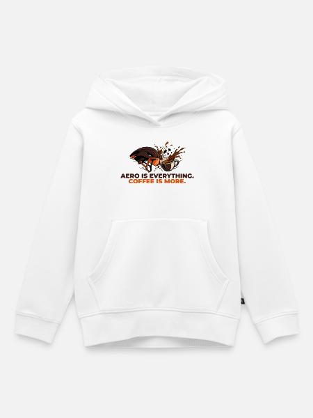 Aero Is Everything Coffee Is More - Kids Premium Organic Hoodie - white
