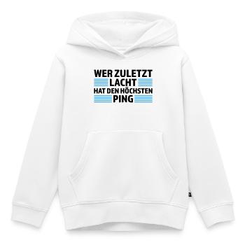 Wer zuletzt lacht höchsten Ping Gamer Shirt - Kinder Premium Organic Hoodie - Weiß - Vorne - AI Model Kid Female (0cm)
