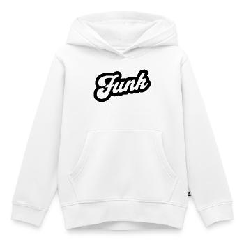 Funk Retro Script - Sweat Premium à capuche enfant bio - blanc - Devant - AI Model Kid Female (0cm)