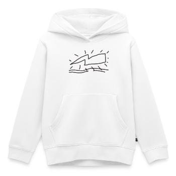 Ligne de lames abstraite - Sweat Premium à capuche enfant bio - blanc - Devant - AI Model Kid Female (0cm)
