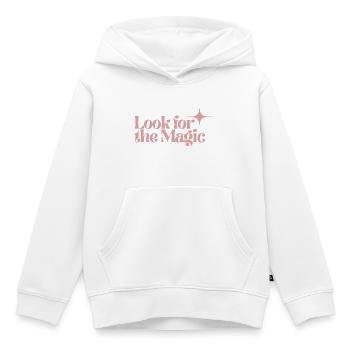 Cherchez les Magic Retro Pink Positive Vibes - Sweat Premium à capuche enfant bio - blanc - Devant - AI Model Kid Female (0cm)