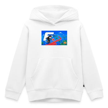 Floateers 2 - Sweat Premium à capuche enfant bio - blanc - Devant - AI Model Kid Female (0cm)