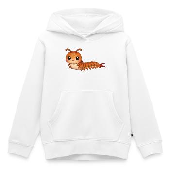 Mille-pattes - Sweat Premium à capuche enfant bio - blanc - Devant - AI Model Kid Female (0cm)