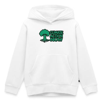 Baumwurzel Klima Natur Logo - Kinder Premium Organic Hoodie - Weiß - Vorne - AI Model Kid Female (0cm)