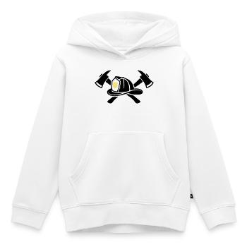 Feuerwehrhelm Aexte Grafik - Kinder Premium Organic Hoodie - Weiß - Vorne - AI Model Kid Female (0cm)
