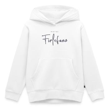 Hier & Heute Firlefanz – Humorvolle Typografie - Kinder Premium Organic Hoodie - Weiß - Vorne - AI Model Kid Female (0cm)