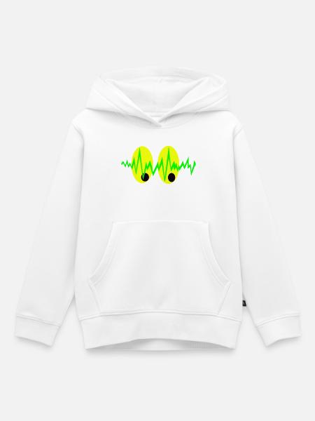 Pulsierende Augen Elektro Muster - Kinder Premium Organic Hoodie - Weiß