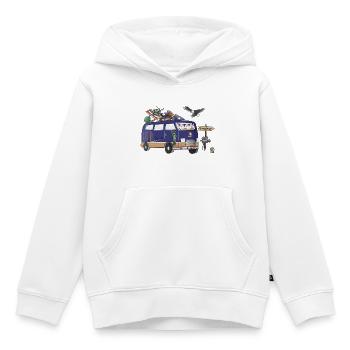 USA Camper Motif Vanlife Camping Vacation - Kids Premium Organic Hoodie - white - Front - AI Model Kid Female (0cm)