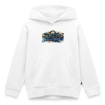 Bin nie zu spät: Zeitfenster - Kinder Premium Organic Hoodie - Weiß - Vorne - AI Model Kid Female (0cm)