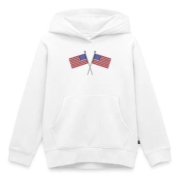 Flagge der Vereinigten Staaten - Kinder Premium Organic Hoodie - Weiß - Vorne - AI Model Kid Female (0cm)