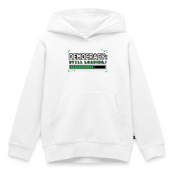 Demokratie im Prozess - Democracy still loading - Kinder Premium Organic Hoodie - Weiß - Vorne - AI Model Kid Female (0cm)