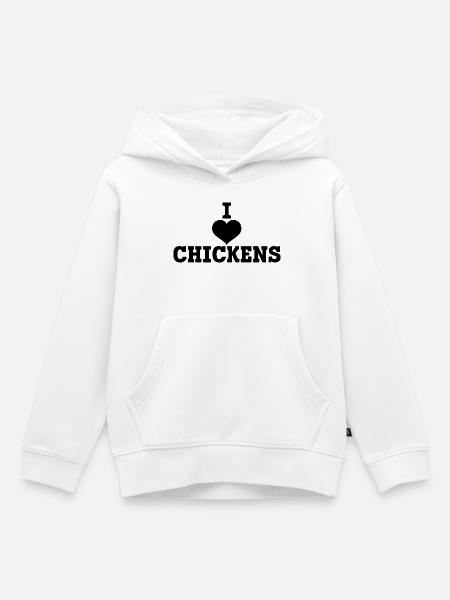 Hühner Liebe - Kinder Premium Organic Hoodie - Weiß