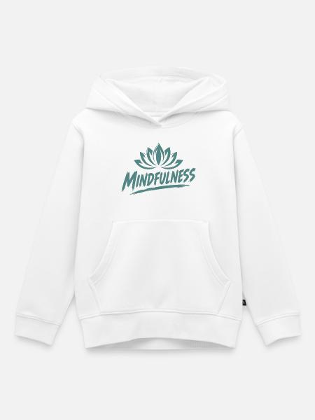 Mindfulness Achtsamkeit Lotusblumen Meditation - Kinder Premium Organic Hoodie - Weiß