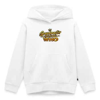 Großmeister Du weißt WER - Kinder Premium Organic Hoodie - Weiß - Vorne - AI Model Kid Female (0cm)