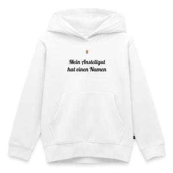 Mein Anstellgut hat einen Namen – Sauerteig Spruch - Kinder Premium Organic Hoodie - Weiß - Vorne - AI Model Kid Female (0cm)