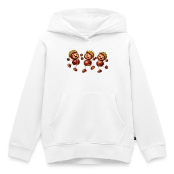 Fröhliche Kastanienfiguren im Herbst - Kinder Premium Organic Hoodie - Weiß - Vorne - AI Model Kid Female (0cm)