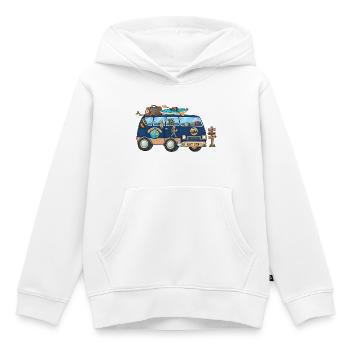 Abenteuer Weltreise Camper Wohnmobil - Kinder Premium Organic Hoodie - Weiß - Vorne - AI Model Kid Female (0cm)
