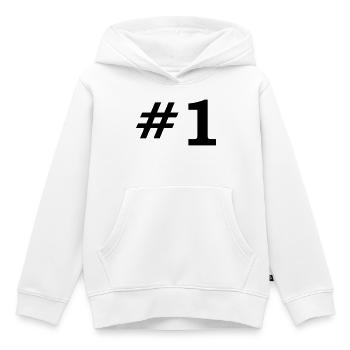 Number One - Kids Premium Organic Hoodie - white - Front - AI Model Kid Female (0cm)