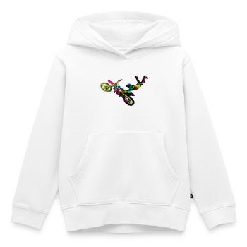 Farbiger Motocrosser - Kinder Premium Organic Hoodie - Weiß - Vorne - AI Model Kid Female (0cm)