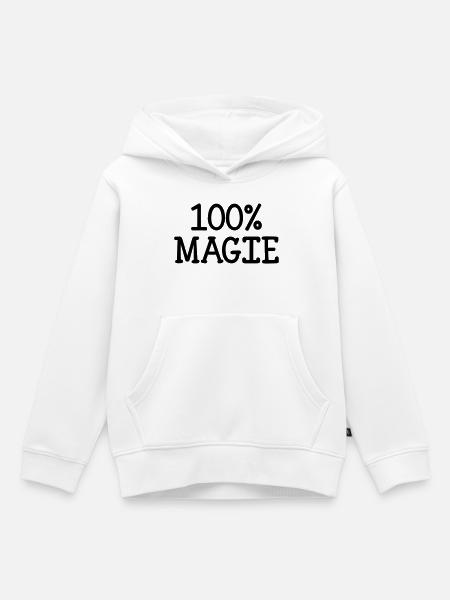 100% Magie - Kinder Premium Organic Hoodie - Weiß