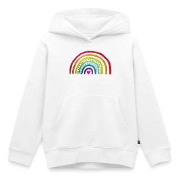 Regenbogen-Glitzer - Kinder Premium Organic Hoodie - Weiß - Vorne - AI Model Kid Female (0cm)